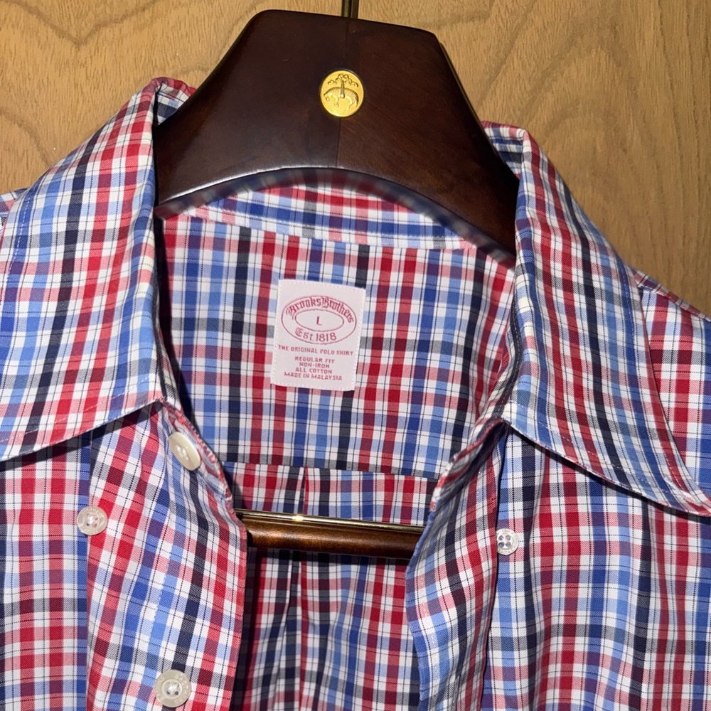 Brooks Brothers Red Blue Checkered Button Down Shirt